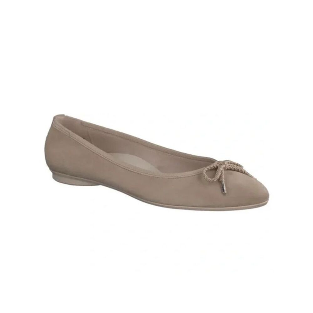 PAUL GREEN Womens Beige Maggie Toe Block Heel Slip On Leather Ballet Flats 8